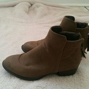 suede brown booties size 6